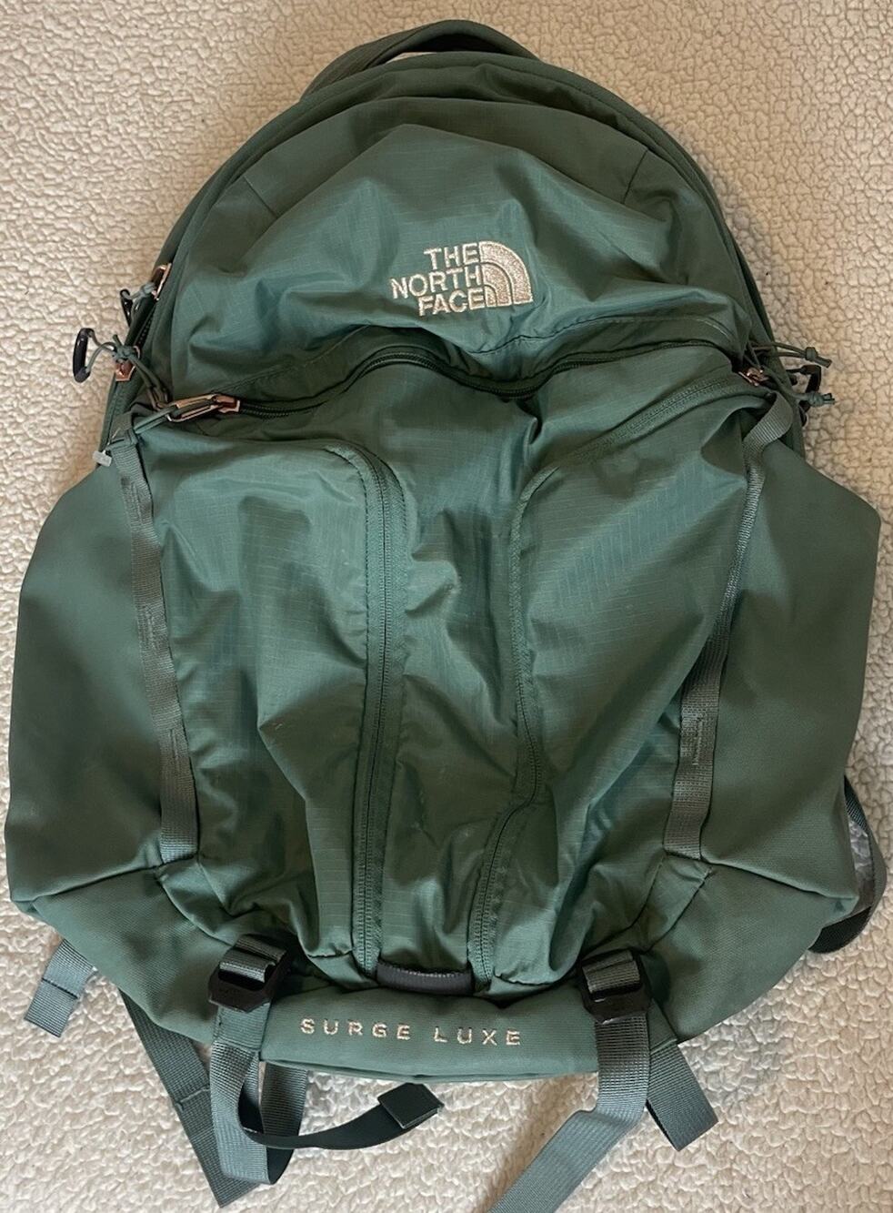 The North Face Women's Surge Luxe Backpack - Dark Sage - Excellent Condition